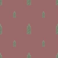 Seamless pattern retro chinese bottle on pink background. Geometrical texture template for menu restaurant. vector