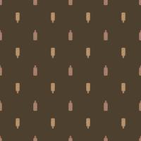 Seamless pattern retro chinese bottle on dark brown background. Geometrical texture template for menu restaurant. vector