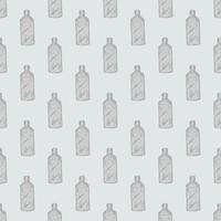 Seamless pattern retro chinese bottle on light blue background. Geometrical texture template for menu restaurant. vector