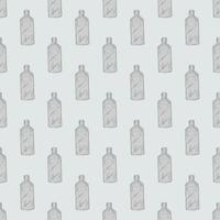 Seamless pattern retro chinese bottle on light blue background. Geometrical texture template for menu restaurant. vector