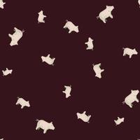 Cute pigs seamless pattern. Background of livestock animals . vector