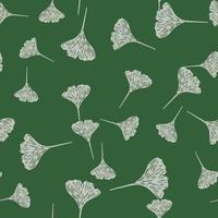 Ginkgo biloba seamless pattern. Beautiful plant background. vector