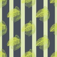 Abstract palm leaf seamless pattern with hand drawn foliage print. Simple Jungle background. Vector illustration for seasonal textile prints.