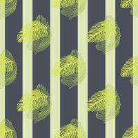 Abstract palm leaf seamless pattern with hand drawn foliage print. Simple Jungle background. Vector illustration for seasonal textile prints.