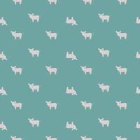 Seamless pattern of pig. Domestic animals on colorful background. Vector illustration for textile.