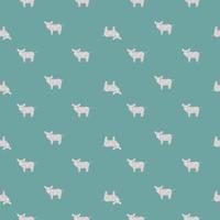 Seamless pattern of pig. Domestic animals on colorful background. Vector illustration for textile.