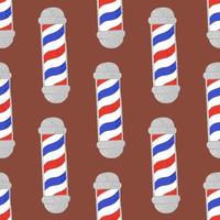 Barber's pole seamless pattern. Barbershop background. vector