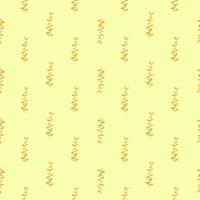 Light yellow palette seamless pattern with little eucalyptus ornament. Doodle botanic floral backdrop. vector