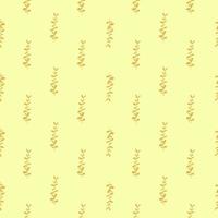 Light yellow palette seamless pattern with little eucalyptus ornament. Doodle botanic floral backdrop. vector