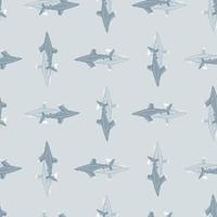 patrón sin costuras de tiburón oceánico de punta blanca en estilo escandinavo. fondo de animales marinos. ilustración vectorial para niños textil divertido. vector