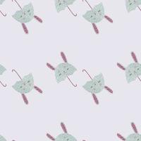 Umbrella bunny seamless pattern. Funny characters background. vector
