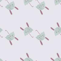 Umbrella bunny seamless pattern. Funny characters background. vector