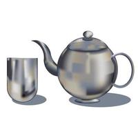 Silver Teapot Illustration vector