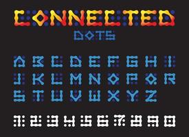 font letter alphabet dot digital screen vector