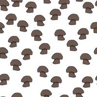 Creative autumn harvest seamless pattern with simple random brown mushroom ornament. Isolated print. vector