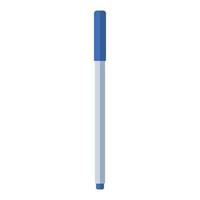 Common blue pen isolated on white background. Writing school and office tools element in flat. vector