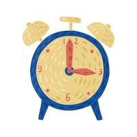 Alarm clock isolated on white background. Abstract sketch watch round shape for for any purpose. vector