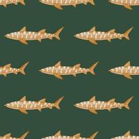 patrón sin costuras de tiburón leopardo en estilo escandinavo. fondo de animales marinos. ilustración vectorial para niños textil divertido. vector