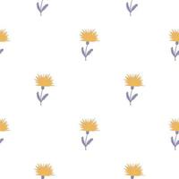 Dandelion cute seamless pattern. Hand drawn meadow background. vector