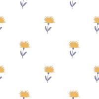 Dandelion cute seamless pattern. Hand drawn meadow background. vector