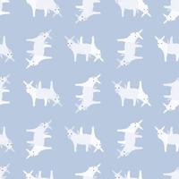 Seamless pattern of donkey. Domestic animals on colorful background. Vector illustration for textile.