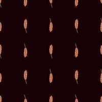 Wheat seamless pattern. Cereal crop sketch. vector