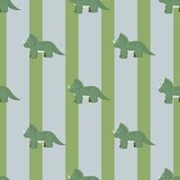 Triceratops seamless pattern. Children dino background. vector