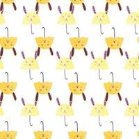 Umbrella bunny seamless pattern. Funny characters background. vector