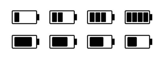 Vector battery icon set. Vector icon collection design battery level indicators