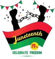 Juneteenth day background celebration of 19 June vector