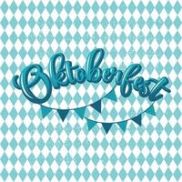 Blue and white header with scribble pattern and text Oktoberfest. Vector illustration.