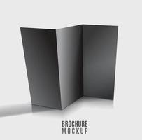 Black blank tri-fold brochure design isolated. Mockup design. vector