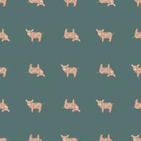 Seamless pattern of pig. Domestic animals on colorful background. Vector illustration for textile.