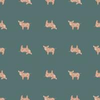 Seamless pattern of pig. Domestic animals on colorful background. Vector illustration for textile.