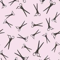 Scissors seamless pattern. Retro salon background. vector