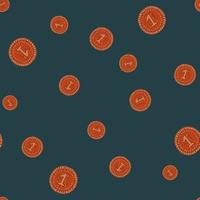 Coins seamless pattern. Hand drawn background from money. vector