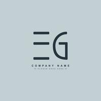 letra inicial, por ejemplo, logotipo - logotipo de empresa simple para el alfabeto e y g vector