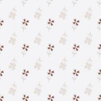 Abstract seamless floral pattern with four-leaf clower ornament. Pastel background. Bloom print. vector