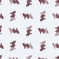 Seamless pattern of bull. Domestic animals on colorful background. Vector illustration for textile.