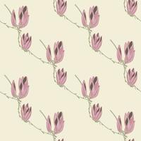 magnolias de patrones sin fisuras sobre fondo pastel. hermoso adorno con flores. vector