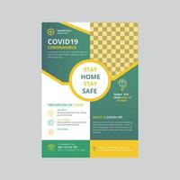 vector de volante de coronavirus covid-19. folleto médico eps.