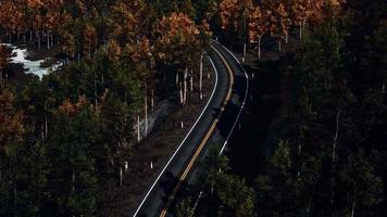 beautiful winter road seen from above video