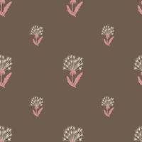 Blossom botany seamless pattern with abstract dandelion flowers print. vector