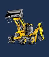 Construction work industry heavy machine. Excavator equipment. Vector illustration