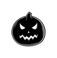 ilustración vectorial simple de calabaza de halloween en blanco y negro vector