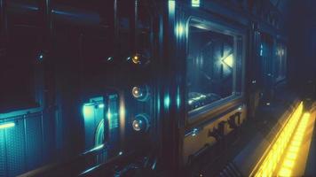 Futuristic interior of Spaceship corridor with light video