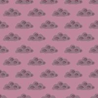 Cute clouds seamless pattern. Stylized children ornament. vector