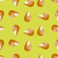 Creative pears seamless pattern. Abstract summer fruit background. vector
