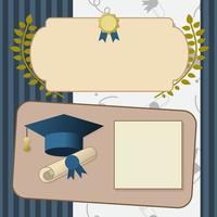 certificado vintage de invitación de graduación de oro vector