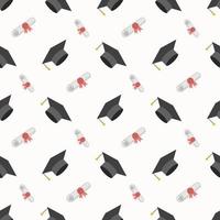 Graduation Cap and Diploma Seamless Pattern Background vector